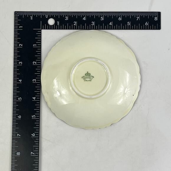 Aynsley England Bone China Teacup Saucer Set C511 Blue Floral Embossed Gold Trim - Picture 14 of 15